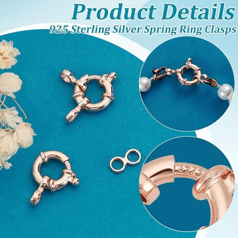 PH Pandahall 925 Clasps Silver Silver Spring Clasps 2pcs مجوهرات الربيع المشابك 10 مم موصلات رابط المجوهر in Kuwait
