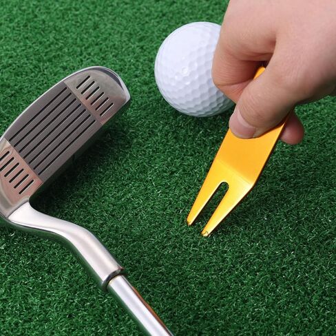 MUXSAM Golf Divot Repair Tool, Portable Golf Green Divot Fork, Metal Bending Golf Divot Tools, Curved Golf Green Repair Accessories for Men Women Golf Lovers in Saudi Arabia