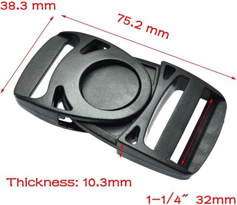 10pcs Plastic Side Release Center Buckles Swing Head Swivel style Backpack Straps (Webbing Size 25mm) in Saudi Arabia