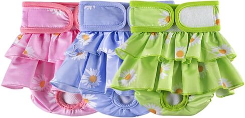 Dogs Physiological Pants,Reusable Dog Diapers Female,Washable Diapers（3 Pieces * L Size，Waist Circumference Between 19-25.5 inches） in Saudi Arabia