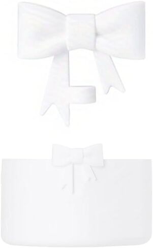 7.5cm Silicone Bottle Cover &10mm Bow Shape Straw Topper for Stanley Cup 12-40oz (Black) in Saudi Arabia