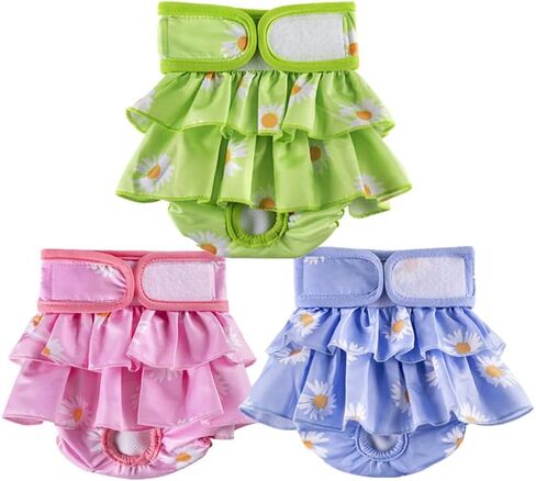 Dogs Physiological Pants,Reusable Dog Diapers Female,Washable Diapers（3 Pieces * L Size，Waist Circumference Between 19-25.5 inches） in Saudi Arabia