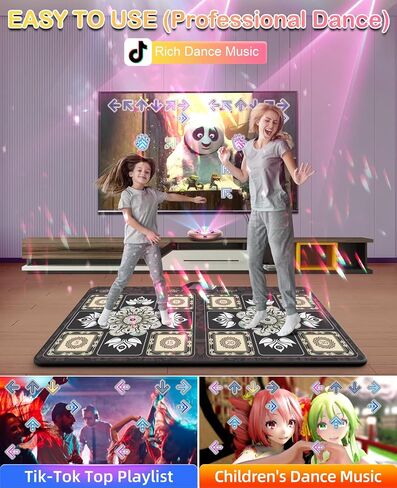 Unicorn Electronic Dance Mat for Kids and Adults - Wireless Dance Pad for TV with HD Camera, Plug and Play Double User Dance Mat Game, Christmas and Birthday Gift Toys for Girls and Boys in Kuwait