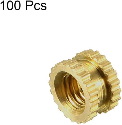 TOP-VIGOR 200Pcs Threaded Insert Knurled Nuts, M2.5 x 4mm x 3.5mm OD Brass Female Thread Knurled Nuts, Embedment Nut Insert for 3D Printer in Kuwait
