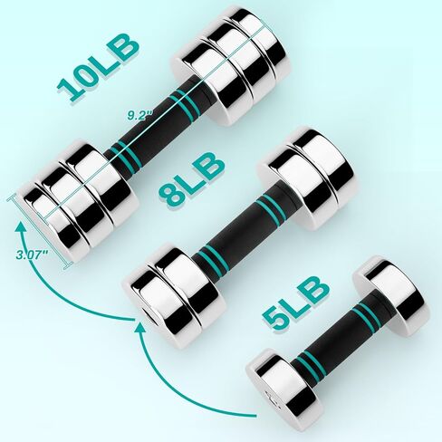 LIFERUN Single Steel Adjustable Dumbbell, 5/10/15lb Free Weights Dumbbells Set, Non-Slip and Comfortable Foam Handle, Adjustable Dumbbells Weights Set for Home Gym Office Exercise in Saudi Arabia