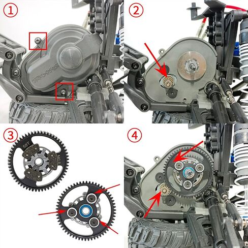 Gear Spec Gear 58t Main Gear 0.8m 32p لـ 1/10 Tra-xxas E-Revo Rally Vxl Slash 4x4 جميع الإصدارات Stampede 4x4 Vxl Summit T-Maxx (58t) in Kuwait