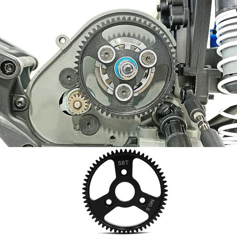 Gear Spec Gear 58t Main Gear 0.8m 32p لـ 1/10 Tra-xxas E-Revo Rally Vxl Slash 4x4 جميع الإصدارات Stampede 4x4 Vxl Summit T-Maxx (58t) in Kuwait