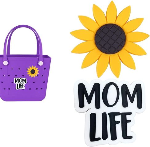 2PCS Daisy Flower Charms for Bogg Bag, Insert Decorative Charm for Handbag Beach Tote Bag Dog MOM Life in Saudi Arabia