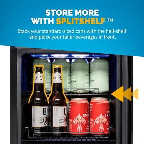 NewAir 24" Wine and Beverage Refrigerator, 24 Bottle and 100 Can Dual Zone Drink Cooler, Black Stainless Steel Built-in Beer and Wine Cooler Refrigerator for Kitchen Cabinet, Bar Cabinet, Home Office in Saudi Arabia