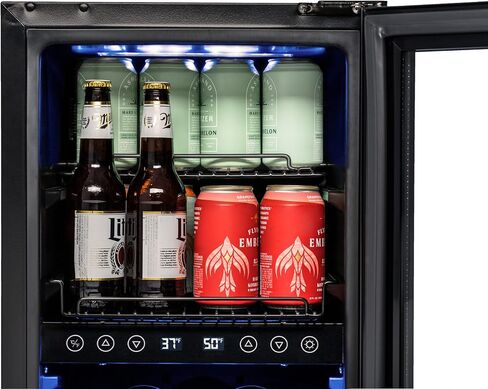 NewAir 24" Wine and Beverage Refrigerator, 24 Bottle and 100 Can Dual Zone Drink Cooler, Black Stainless Steel Built-in Beer and Wine Cooler Refrigerator for Kitchen Cabinet, Bar Cabinet, Home Office in Saudi Arabia