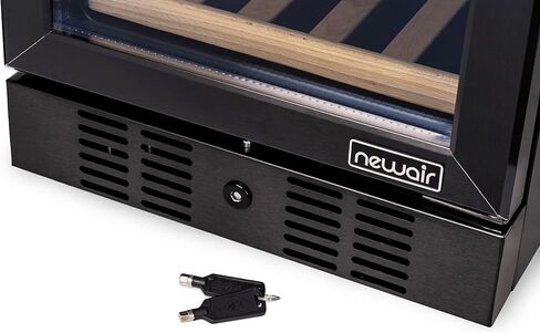 NewAir 24" Wine and Beverage Refrigerator, 24 Bottle and 100 Can Dual Zone Drink Cooler, Black Stainless Steel Built-in Beer and Wine Cooler Refrigerator for Kitchen Cabinet, Bar Cabinet, Home Office in Saudi Arabia