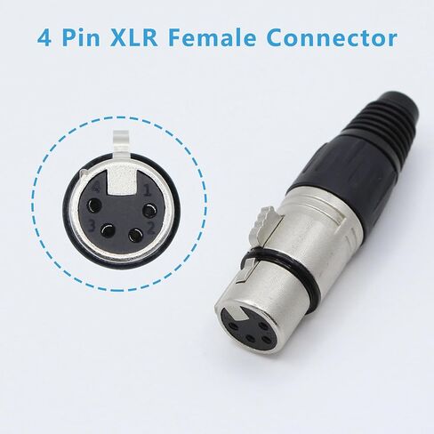 5-Pin XLR Cable Connector XLR 5 Pin Male&Female Plug Connector Mic Cable Plug Connector Audio Adapter for Microphone, Mixers, Black+Silver, 2 Pair in Saudi Arabia