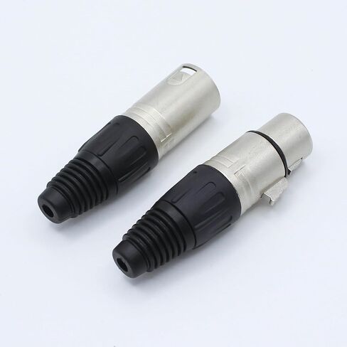 5-Pin XLR Cable Connector XLR 5 Pin Male&Female Plug Connector Mic Cable Plug Connector Audio Adapter for Microphone, Mixers, Black+Silver, 2 Pair in Saudi Arabia