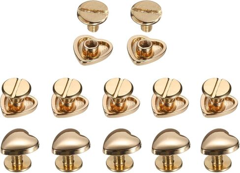 HARFINGTON 20set Heart Rivet 8mm Metal Heart Shape Decoration Stud Rivets Tool Set for Belt Clothes Shoes Purse Handbag Luggage Leather Craft DIY Embellishments Accessories, Silver Tone in Saudi Arabia
