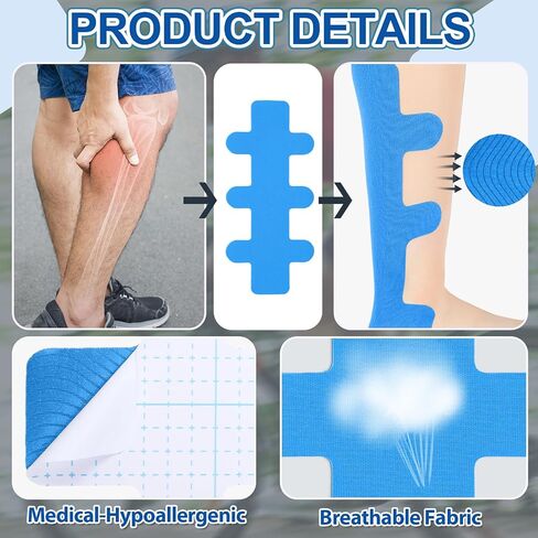 30 Pcs Achilles Tendonitis Kinesiology Tape Precut Achilles Tendon Ankle Tape Latex Free for Sprained Ankle Relief Muscle Support Foot Pain Athletic Sport(Nude) in Kuwait