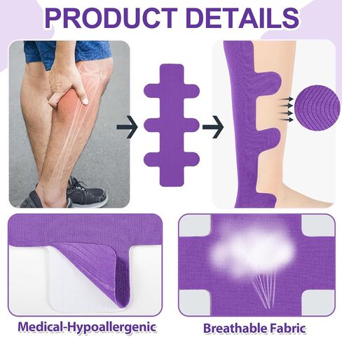 30 Pcs Achilles Tendonitis Kinesiology Tape Precut Achilles Tendon Ankle Tape Latex Free for Sprained Ankle Relief Muscle Support Foot Pain Athletic Sport(Nude) in Kuwait