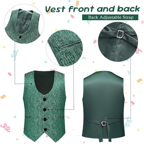 طقم بدلة سهرة للأولاد شال مخملي مخطط للأطفال 3 قطع بدلة رسمية بقصة ضيقة مع سترة وسترة وسروال in Kuwait