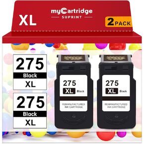 275XL Ink Cartridges for Canon Printers Replacement for Canon PG-275 Black Ink Cartridge PG-275XL for Pixma TS3722 TS3522 TS3500 TS3700 TR4720 TR4700 TR4722 Printer Ink 275 (2 Black)