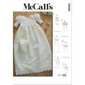 McCall's M8460A Defant's Brid's Donding ، Romper and Bonnet Pattern Pattern Packet ، Design Code M8460 ، Sizes NB-S-M-L