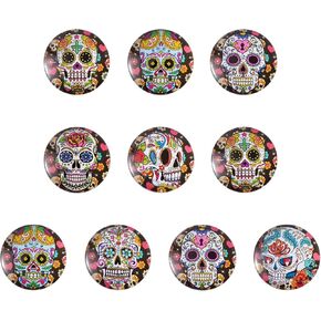 20pcs Glass Flat Back Mixed Color Cabochons 25mm Half Round Dome Cabochons for DIY Scrapbooking Pendant Earring Necklaces Jewelry Craft Making(Flower)