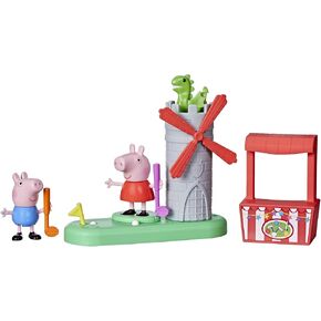 Peppa Pig Peppa's Club Peppa's Mini Golf Preschool Playset Toy, Features 2 Figures and Spinning Windmill, for Ages 3 and Up