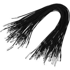 50 PCS من الحبال الشائكة السوداء المرنة مع نهايات معدنية ، و 10.23 بوصة من سلاسل البوليستر قابلة للتمديد للغاية لحرف DIY ، والقبعات ، وصنع المجوهرات