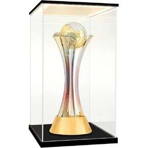 LASOA Acrylic Display Case with RGBW Color Changing LED Light, Clear Display Box for Action Figures and Collectibles, Self-Assembly Dustproof Showcase with Black Base, 5.9x5.9x12.6inch