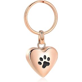 Zeqingjw Pet Heart Cremation Jewelry for Ashes for Dog/Cat Paw Memorial Ckey -keychain urn remorik kneldry jewelry