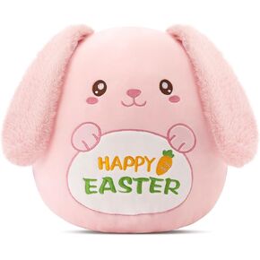 Athionsu 13-Inch Pink Easter Bunny Plush Stuffed Animal Cute Easter Decor Toys and Gift for Toddler Kids,Girs and Boys