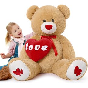 Maogolan I Love You Teddy Bear Plush Toy ، 20 "دب محشو بالحيوان مع وسادة قلب حمراء لعيد الحب عيد ميلاد رومانسي رومانسي