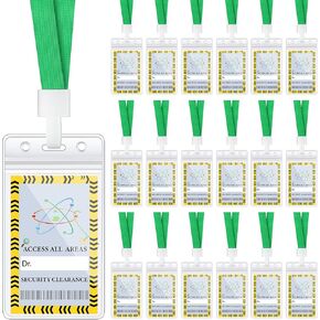 CTOSREE 24 PCS Science Party Decorations اسم العلم شارة العلماء العلماء اسم العلامات علامات شارة الأمان المضادة للماء مع الحبل قابل لإعادة الاستخدام للمدرسة (2.6 'x 4.5' ')