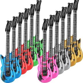القيثارات القابلة للنفخ للأطفال-(حزمة من 12) Neon 36 بوصة تفجير آلات الجيتار ، تفضل الحفلات ، الهبات ، DJ-props ، قعق الصور ، أعياد الميلاد ، نجم موسيقى الروك ، روك آند رول حفلات الحفلات