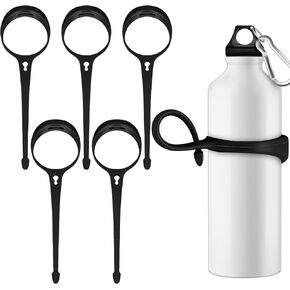 Domensi 5 Pcs Magnetic Silicone Ring Strap for Water Bottle Tumbler Strap Versatile Sports Bottle Ring Water Bottle Carrier Strap for Backpack Belt Hiking Outdoors