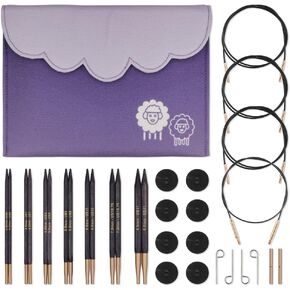 Knitpro j’Adore Cubics Deluxe Needle القابلة للتبديل مجموعة 5 "(10 سم) | الولايات المتحدة الحجم 6 إلى 11 (4 مم إلى 8 مم)