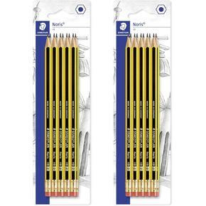 Staedtler 122-2 BK10 Pencil Pencil مع Tip Eraser - HB Grade - Office Supplies ، STANTERARY ، DRAWNE - PACK من 20 (2 × بثور من 10)