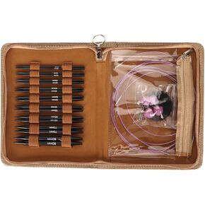 Circular Knitting Needle Set, Household One Set 3 to 6mm Interchangeable Ergonomic Circular Needle Set with Storage Bag for Crafting Weaving Knitter Enthusiasts Knitting Beginner