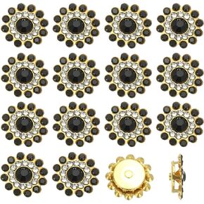 PATIKIL 100 PCS خياطة على أحجار الراين ، أحجار راين زجاجية زهرة 14 ملم مع زينة بلورية للأحجار الكريمة لأحذية الملابس حزام DIY صياغة الديكور ، الأسود in Saudi Arabia