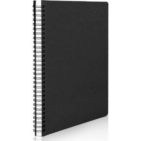 دفتر ملاحظات EUSOAR الحلزوني ، A5 1PACK 160 صفحة 5.5 "× 8.3" حكمت كلية Black Colled