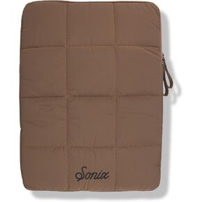 Sonix Puffy Laptop Sleeve Case & Tablet Sleeve | Compatible with 13-14 Inch Laptops and iPad Pro | Quilted Pillow Puffer Computer Bag Cover | 13-14 Inch | Mocha