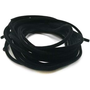 محطة الديكور 10 Feets Black Velvet Cord 3mm جولة تناسب أسلاك الذاكرة ~ صنع المجوهرات ~
