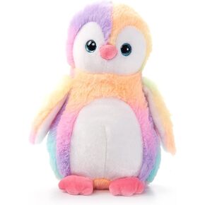 Petting Zoo Penguin Pleghed Animal Plushie ، Ombrez Animals ، Rainbow Penguin Plush Toy 9 Inches