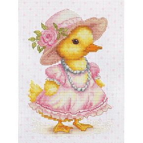 Luca-S Cross Stitch Kit the Flirty Duckling ، B1415 ، Cross Cross Stitch Kit للبالغين ، Needlecraft و Tembroidery Kit