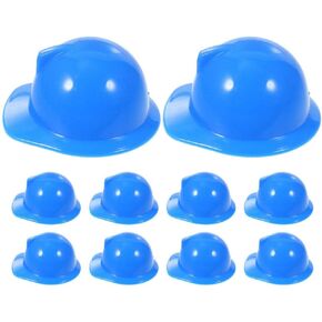 Hats 10pcs ناعمة البلاستيك البناء الصغيرة قبعة لحفل البناء للدمى لباس لوازم وفضلات اللعب