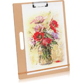 Drawing Board - 14" x 18" Sketch Board with Handle for Drafting Art - Portable Clipboard for Class or Studio Fit in Artists Tote