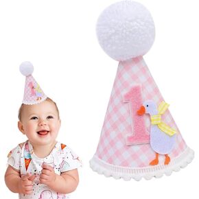 قبعة عيد ميلاد أوزة مضحكة واحدة للفتاة ، أوزة ديكورات عيد الميلاد الأولى ، و Crown Pink Bink Bink One One One Year For Cake Smash و Photo Props