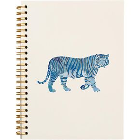 Preppy Pink Tiger Notebook Journal, Trendy Aesthetic Notebook for Teen Girl Note Taking Work, Preppy School Supplies Stuff, College Ruled Hardcover Spiral Notebook 5.5 x 8.3