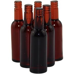 Totority Miniature Resin Beer Beer Bottles 6pcs ديكور منزل صغير ، وملحقات دمية ، ودعائم الصور ، ونماذج زجاجة البيرة البنية لعرض المنزل المصغر