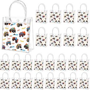 Tioncy 24 Pcs Little Cutie Party Favor Bags Orange Clear PVC Gift Bags with Handles Orange Theme Candy Treat Basket for Little Cutie Baby Shower Decorations Wedding Birthday Summer Party Supplies