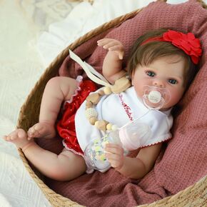 SCOM LifeLike Baby Dolls Girl -18 بوصة تولد من جديد واقعية طفل دمى السيليكون لطيف الجسم دمية حقيقية للدمى الطفل هدية للعمر 3+