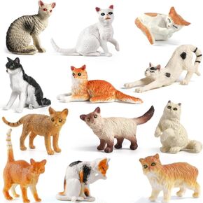 12pcs التماثيل القطة الصغيرة مجموعة toy ， ， واقعية بلاستيكية حيوان أليف هريرة الألعاب التعليمية ألعاب تعليمية للأطفال
